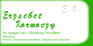 erzsebet kormoczy business card