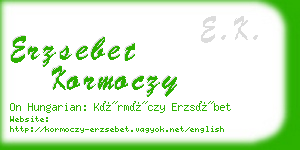 erzsebet kormoczy business card